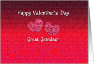 Great Grandson Happy Valentine’s Day - Hearts card