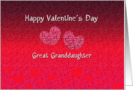 Great Granddaughter Happy Valentine’s Day - Hearts card