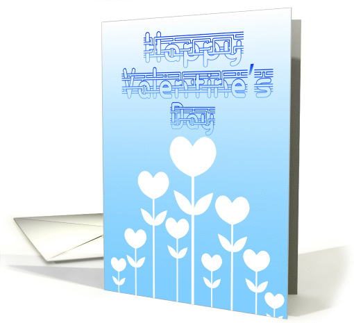 Happy Valentine's Day - Growing Hearts in Powder Blue card (750165)