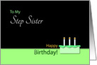 Happy BirthdayStep Sister- Cake and Candles card