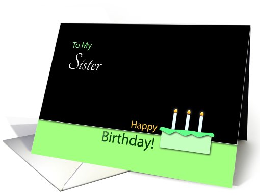 Happy BirthdaySister- Cake and Candles card (768377)