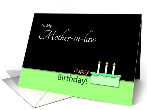 Happy BirthdayMother-in-law- Cake and Candles card (768382)