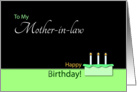 Happy BirthdayMother-in-law- Cake and Candles card
