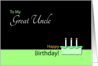 Happy Birthday Great Uncle - Cake and Candles card