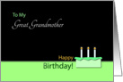 Happy BirthdayGreatGrandmother- Cake and Candles card