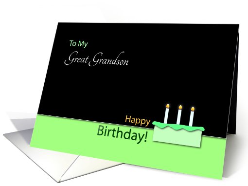 Happy BirthdayGreatGrandson- Cake and Candles card (768398)