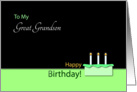 Happy BirthdayGreatGrandson- Cake and Candles card