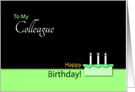 Happy BirthdayColleague- Cake and Candles card