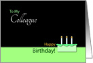 Happy BirthdayColleague- Cake and Candles card