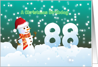 88th Birthday on Christmas - Snowman and Snow card