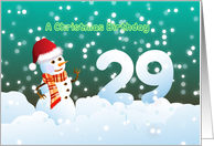 29th Birthday on Christmas - Snowman and Snow card