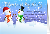 Snowmen Christmas Wedding Congratulations card