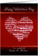 Happy Valentine’s Day Cousin and Partner - Heart card