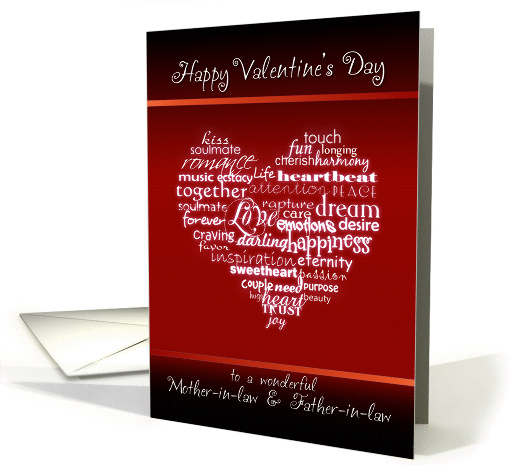 Happy Valentine's Day Mother-in-law and Father-in-law - Heart card