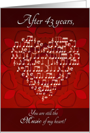 Music of My Heart After 43 Years - Heart card