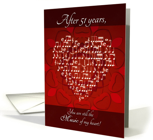 Music of My Heart After 51 Years - Heart card (900417)
