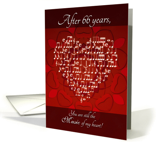 Anniversary Music of My Heart After 66 Years - Heart card (900999)