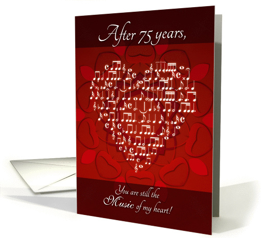 Anniversary Music of My Heart After 75 Years - Heart card (901036)