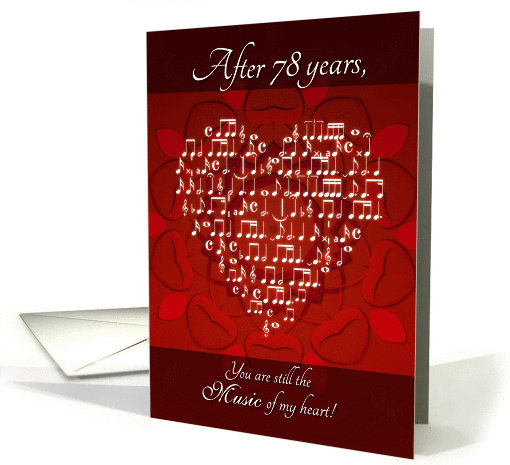 Anniversary Music of My Heart After 78 Years - Heart card (901049)