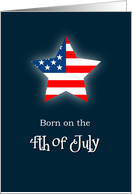 4th of July Birthday - U.S. Flag and Star card