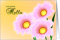 Just Saying Hello - 3 Pink Flowers card