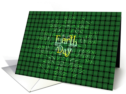 Happy Earth Day - Green Weave Pattern card (911015)