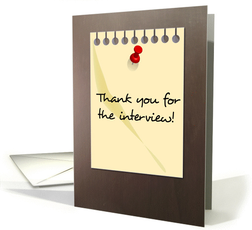 Thank You For The Interview - Note With Push Pin card (912160)