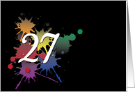 27th Birthday - Colorful Ink Splatter card