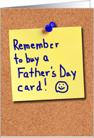 Father’s Day Reminder Yellow Sticky Note Humor card