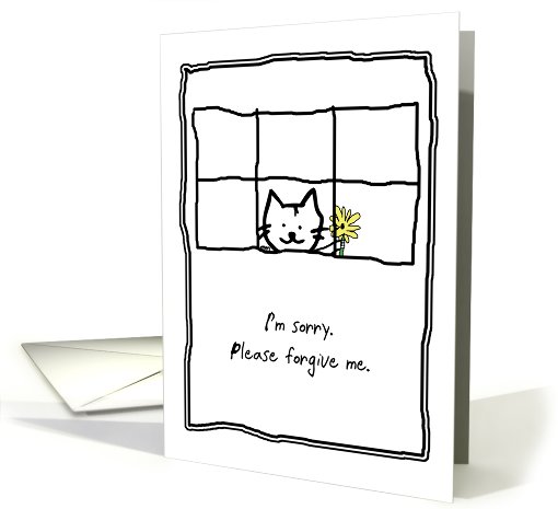 I'm Sorry Cat Flower card (599833)