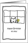 Happy Birthday Cat Flower card