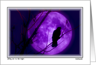 Blank Card Full Moon Bird card