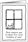 Thinking Of You Kitten in Window card