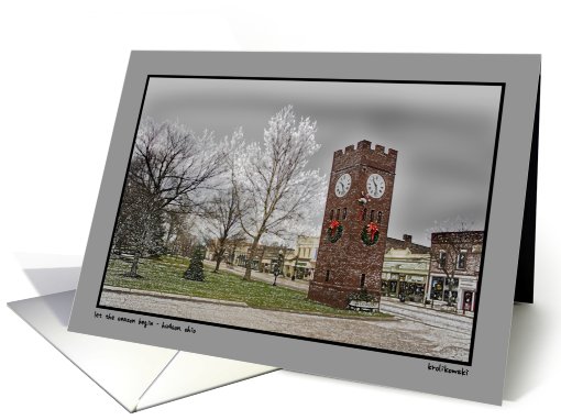Christmas Hudson, Ohio Clocktower card (615678)