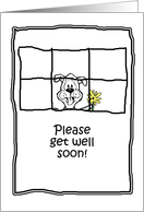 General Get Well Dog with Flower card