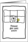 General Get Well Dog with Flower card