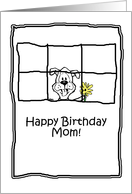 Birthday Mom Dog Flowers card