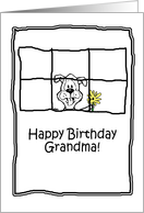 Birthday Grandma Grandmother Dog Flowers card