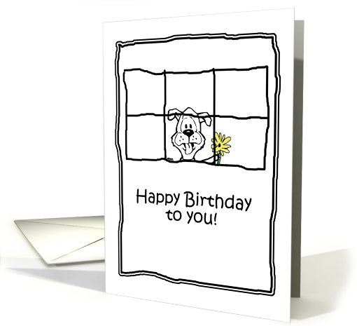 Birthday General Dog Flowers card (645766)