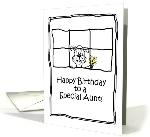 Birthday to Aunt Dog Flowers card (645768)