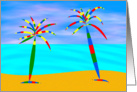 Have A Happy Vacation - Beach and Palm Trees card
