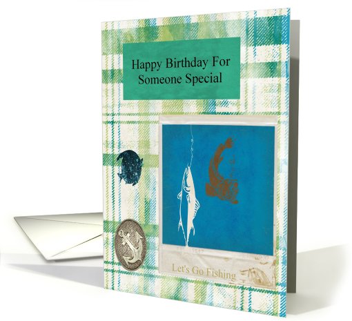 happy birthday fishing someone special card (592001)