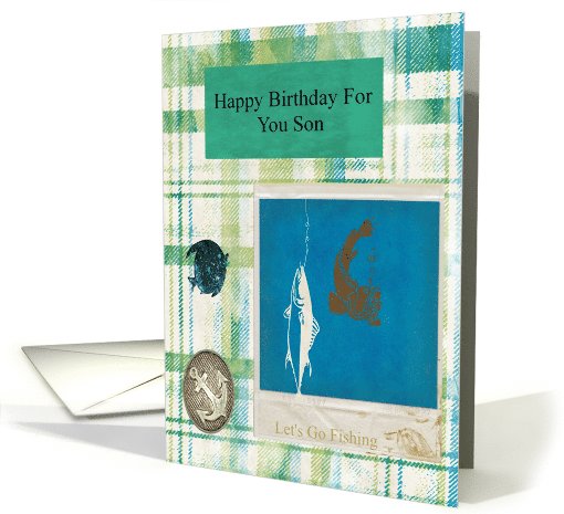 happy birthday fishing son card (592002)