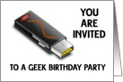 You Are Invited To A Geek Birthday Party USB Stick card