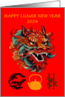 Happy Lunar New Year 2024 Bonsai Tree Kettle Bamboo card