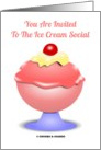 You Are Invited To The Ice Cream Social (Ice Cream Sundae With Cherry) card