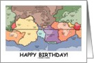 Happy Birthday! (Tectonic Plates Of The World Geography Map) card