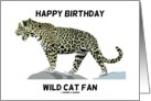 Happy Birthday Wild Cat Fan (Jaguar On Rock) card