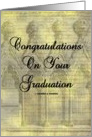 Congratulations On Your Graduation (Arches Cursive Writing Background) card