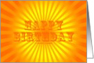 Happy Birthday (Solar Rays Of Light) card
